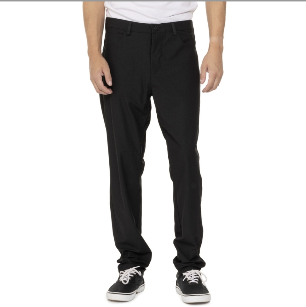QUICKSILVER sz 38x30 Stretch Woven Pants Pockets! Slim Fit Black